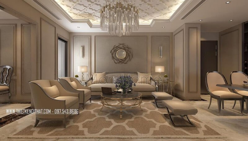 Thiết kế nội thất chung cư phong cách tân cổ điển sang trọng và ấn tượng Thiết kế chung cư