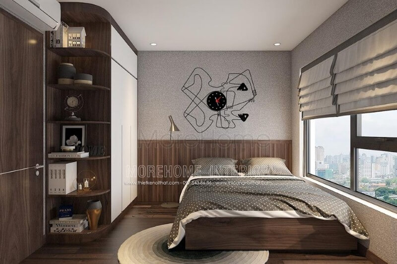 Đồng hồ lạ mắt với thiết kế độc đáo tạo điểm nhấn mới lạ cho phòng ngủ hiện đại. Thiết kế phòng ngủ biệt thự