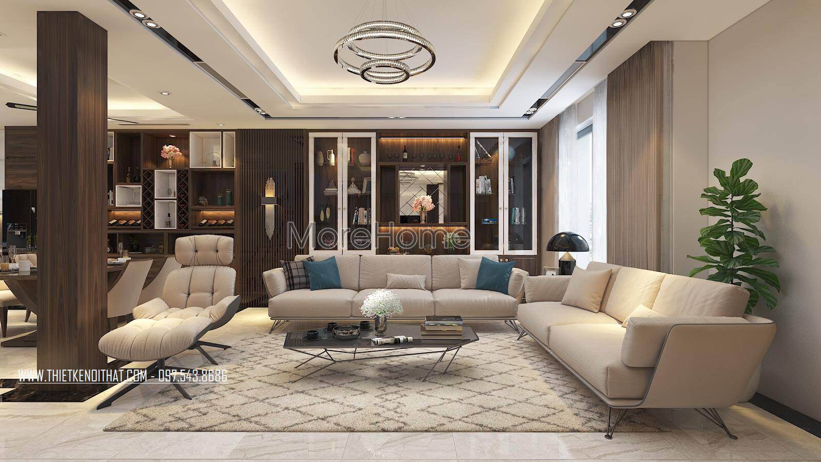Thiết kế nội thất phòng khách gỗ tự nhiên cho nhà phốchung cư hiện đại, sang trọng Thiết kế phòng khách nhà phố