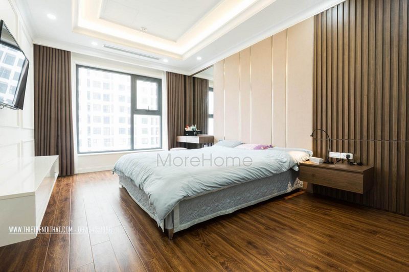Kệ đính tường gỗ công nghiệp đính tường giúp diện tích sàn nhà thoáng hơn