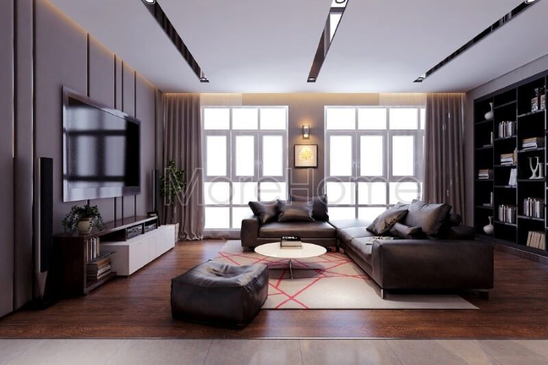 Thiết kế nội thất phòng khách chung cư Happy Valley Phú Mỹ Hưng phong cách hiện đại