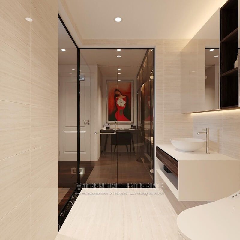 Thiết kế nội thất phòng tắm chung cư tiện nghi